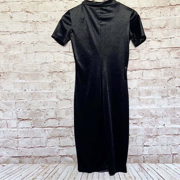 Zara stretch velvet midi dress bodycon - Picture 6 of 6